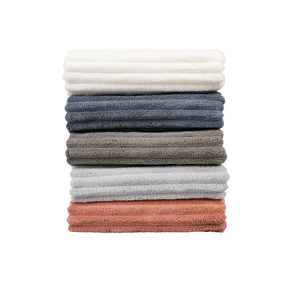 Candy Strip Coral Fleece Towel Bath Towel Thickened Edge Household Couple Bath Bath Towel Quick-drying Absorbent Soft suit