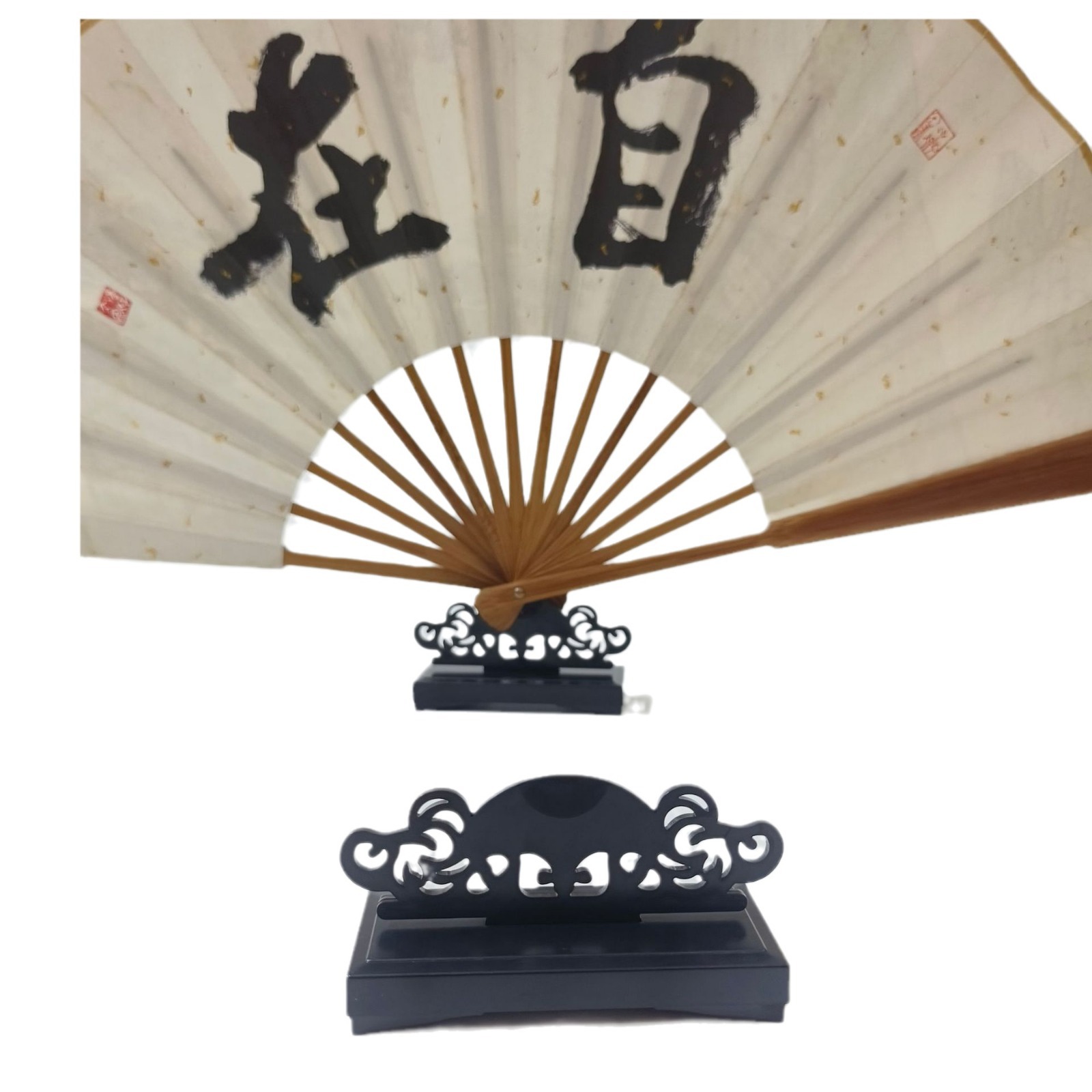 Folding Fan Rack Resin Fan Ornament Rack Removable Hinge Fan Stand Folding Fan Group Fan Display Rack Plastic Decorative Rack