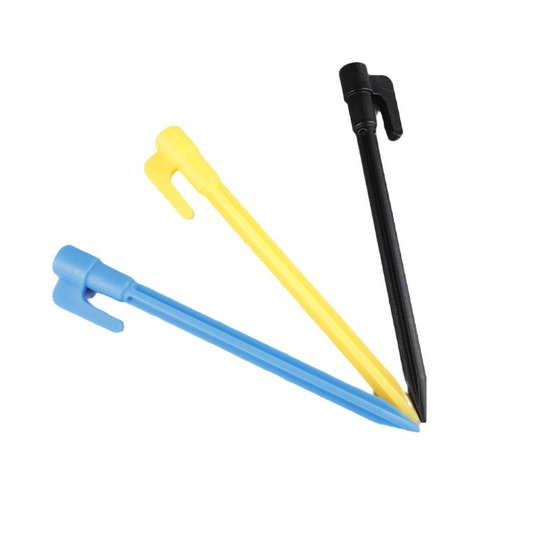 Plastic ground nail greenhouse shade net spot lazy inflatable sofa ground nail beach mat windproof yellow plastic ground nail