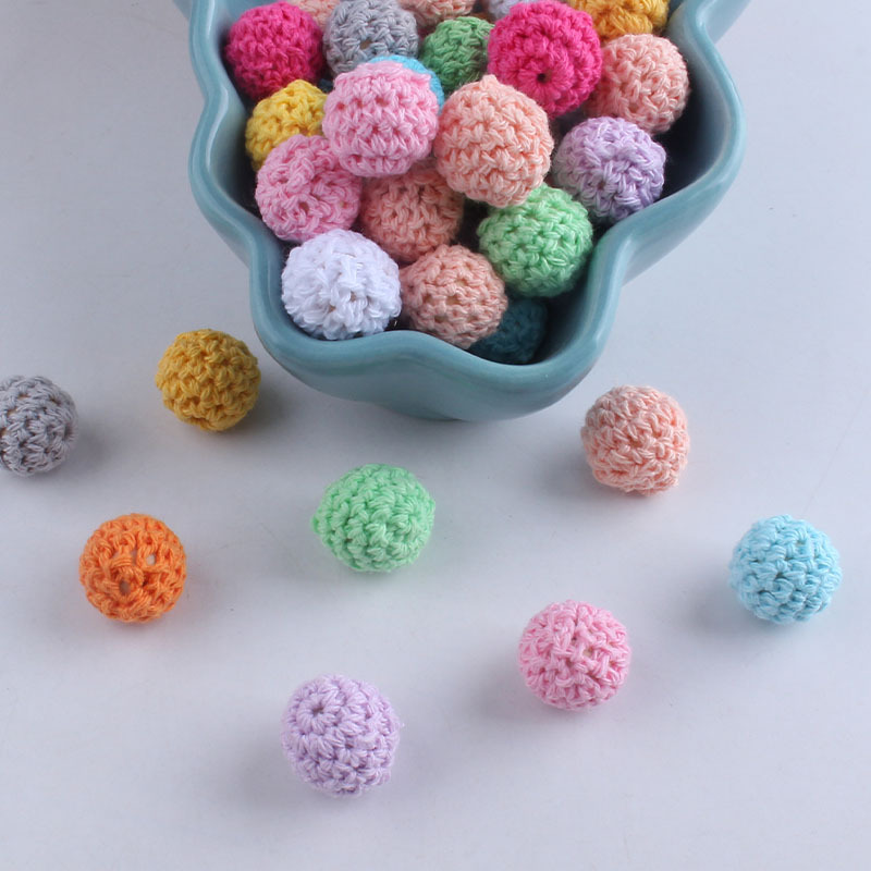 16mm wooden cotton crochet wool ball foreign trade DIY jewelry accessories beads cotton ball AliExpress Amazon