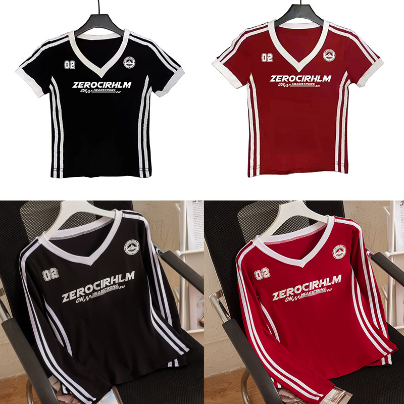 Женский топ с V-образным вырезом короткий рукав новый стиль квадратного танца женская короткая футболка из дышащего хлопка модная танцевальная одежда