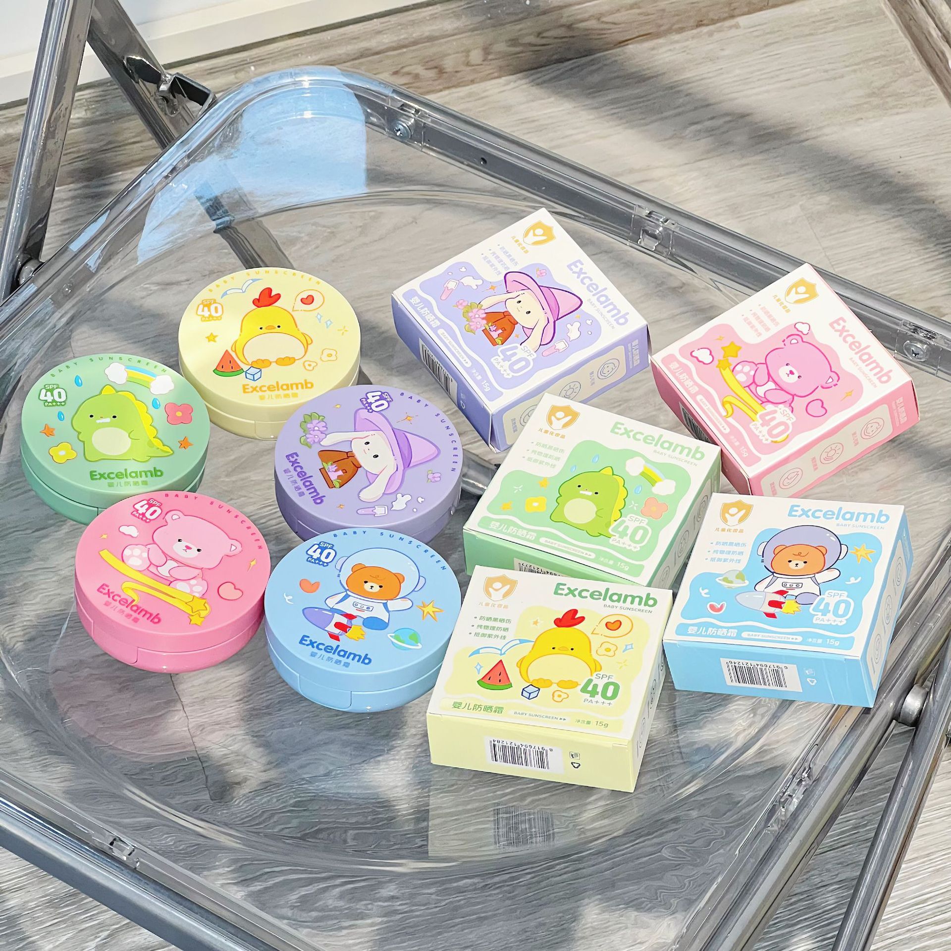 EXCELAMB baby sunscreen children sunscreen air cushion SPF40 baby special refreshing mild physical sunscreen