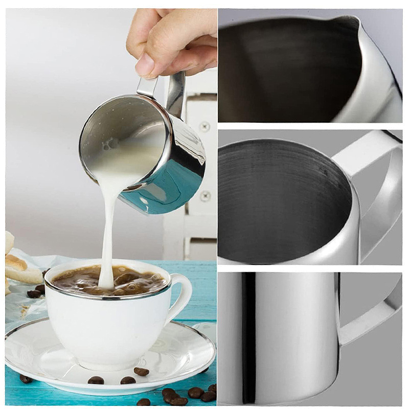 Stainless steel mirror light straight body closing milk cup milk cup honey cup milk bubble Cup mini coffee small Milk Cup coffee appliance