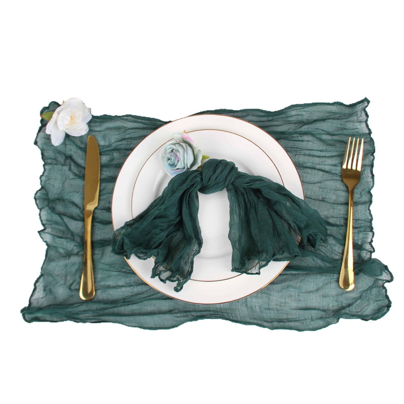 New Wedding Party Table Decorative Placemat Modern Simple Household Square Pleated Bali Yarn Solid Color Napkin