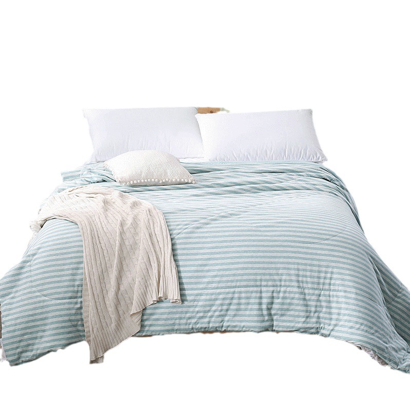 Jersey Cotton Washed Cotton Spring and Autumn Quilt Knitted Autumn and Winter Quilt Air Conditioning Summer Quilt Striped Single Double Winter Quilt Wholesale