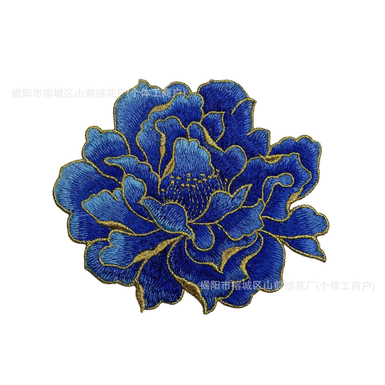 Large Peony Flower Embroidery Patch for Clothing Repair, Suitable for Cheongsam, Water-Soluble and Glue-Free Sewing