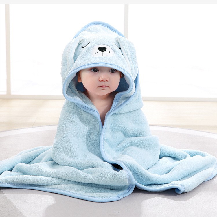 Free Shipping in Stock Coral Velvet Quilt Cartoon Thickeneded Household Absorbent Hooded Cloak Wearable Hooded Kidsren's Bath Towel