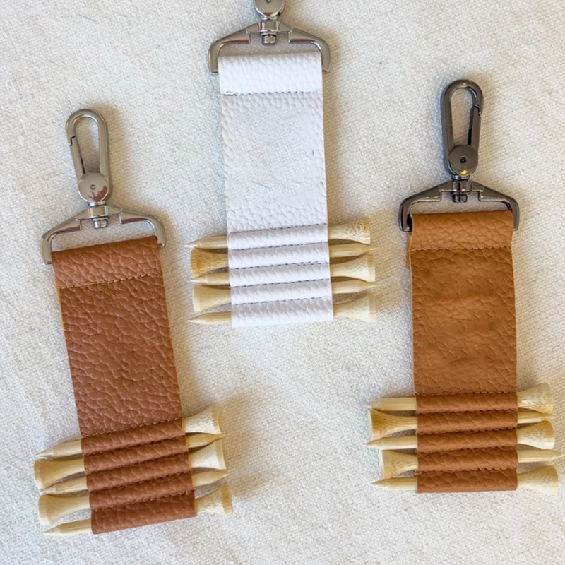 in stock Multi-Pack Golf Nail Leather Case Waist Hanging Keychain TEE Storage Bag PU Leather Simple Nail Set