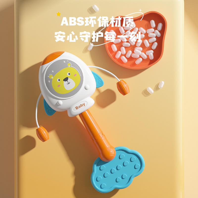 Baby Rattle Can Chew 3-6 Three-month-old Newborn Baby Hand Drum Music Stick Rattle Toy 0-1 Years Old