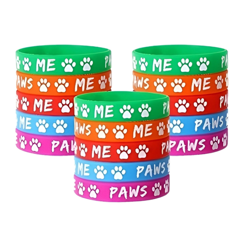 Cross-border supply pet dog footprints theme party silicone bracelet holiday gift silicone bracelet