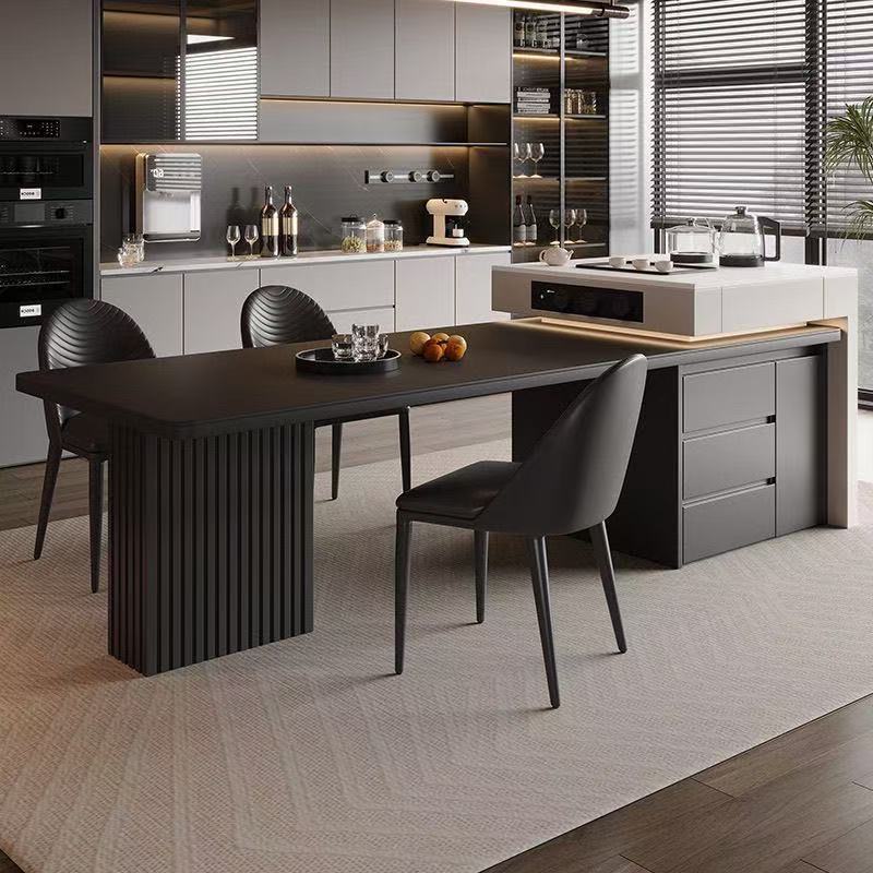 Итальянский легкий роскошный сланцевый обеденный стол для чаепития, кофейный столик для маленькой квартиры, выдвижной обеденный стол