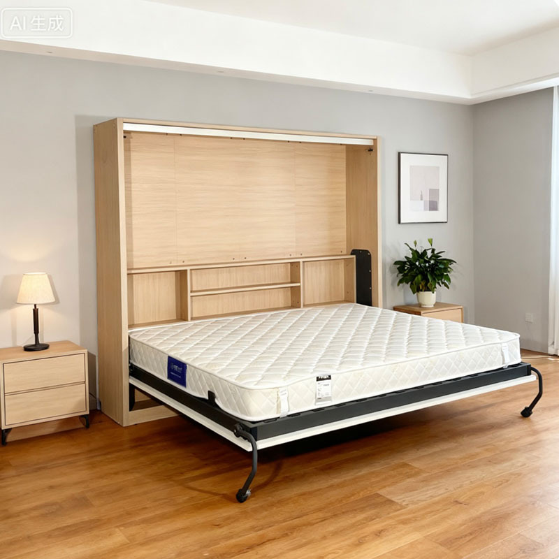Foldable Invisible Bed for Small Apartments, Multifunctional Murphy Bed, Space-Saving Internet Celebrity Hidden Bed Frame