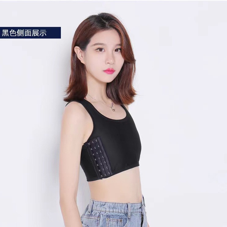 Corset Les Chest-Wrapped Handsome T-Shirt Comfortable Sports Ultra-Flat Anti-Shock Anti-Shake Big Breasts Appear Smaller Female Students Breast Reduction and Breast Shaping