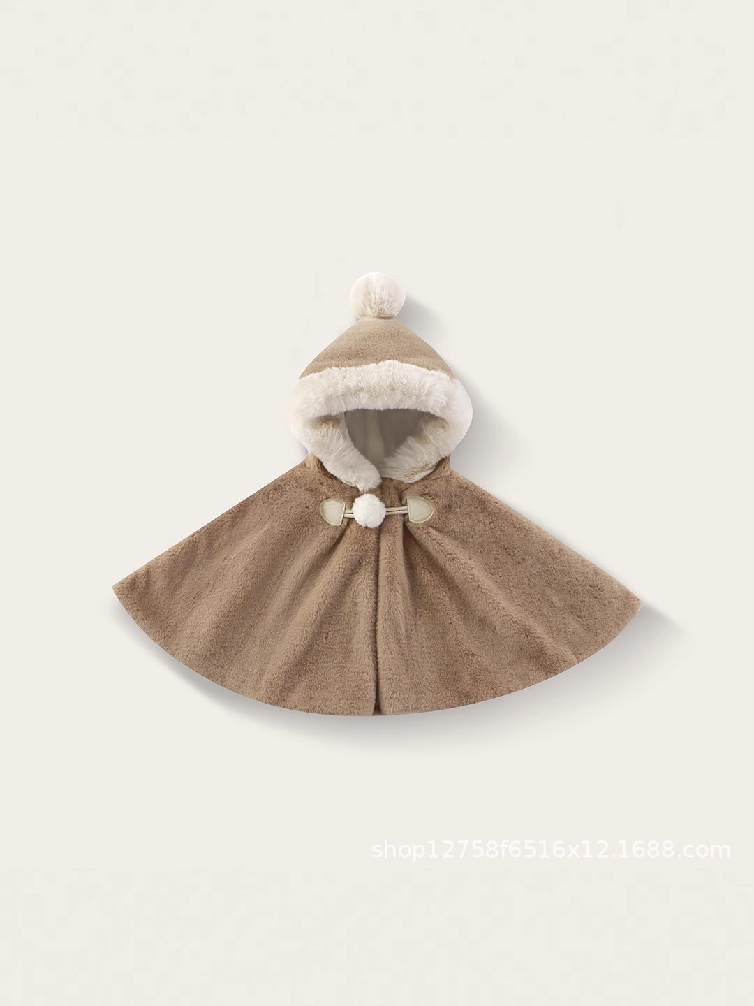 Girls' Shawl Cape Baby Fleece-Lined Cape Outwear Thickeneded Kidsren's Cape Warm Top Plush Outwear