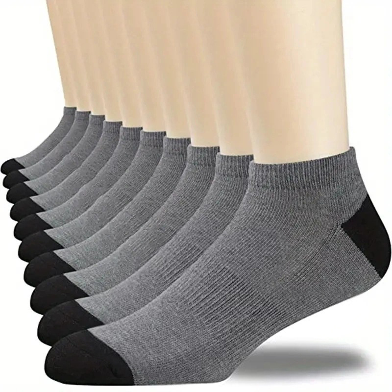 Cross-Border Black and White Gray Color Matching Boat Socks Men's Summer Sweat-Absorbent Breathable Short Socks Spring and Autumn Socks Summer Thin Boys' Socks