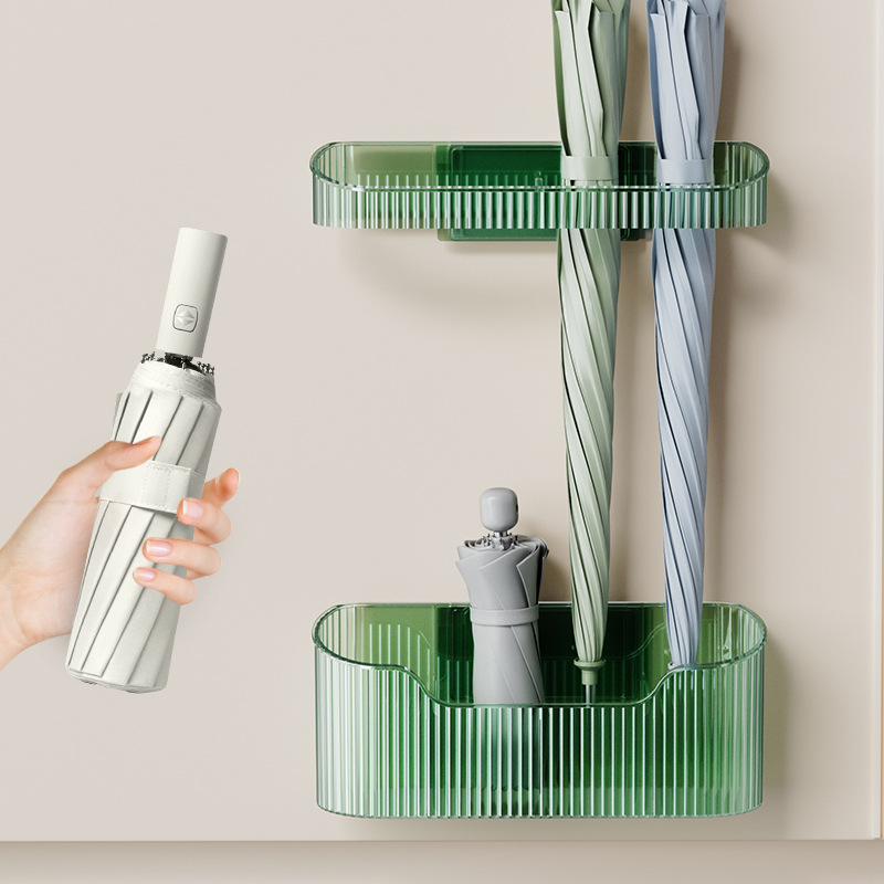 Umbrella storage rack home draining household wall-mounted seamless punch-free simple long and short umbrella storage rack