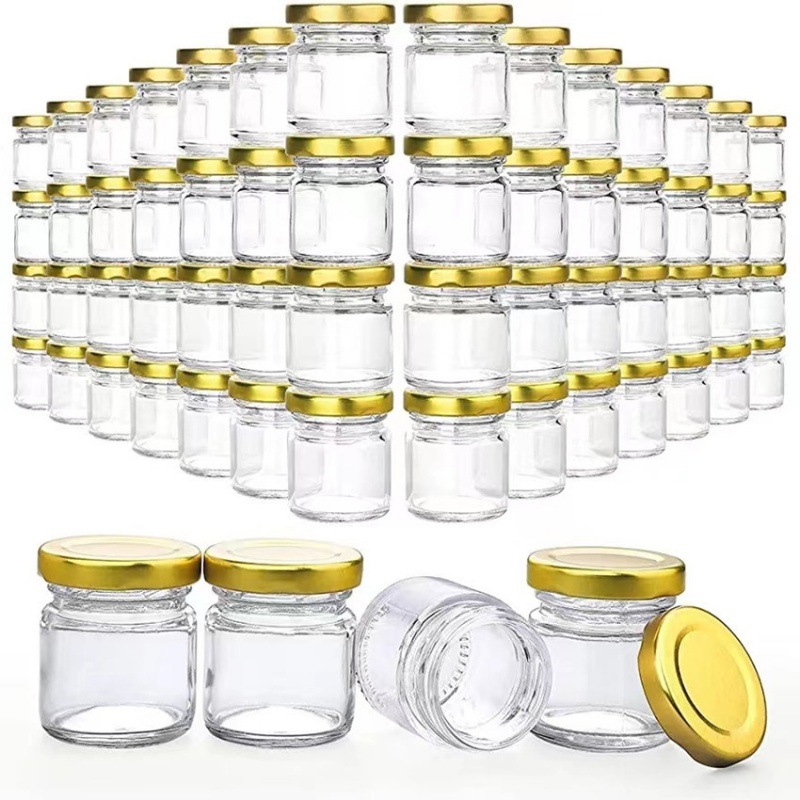 Amazon Sealed 45 Hexagonal Honey Glass Bottle Jam Bottle Chili Sauce Bottle Mini Honey Sub-Bottle Set