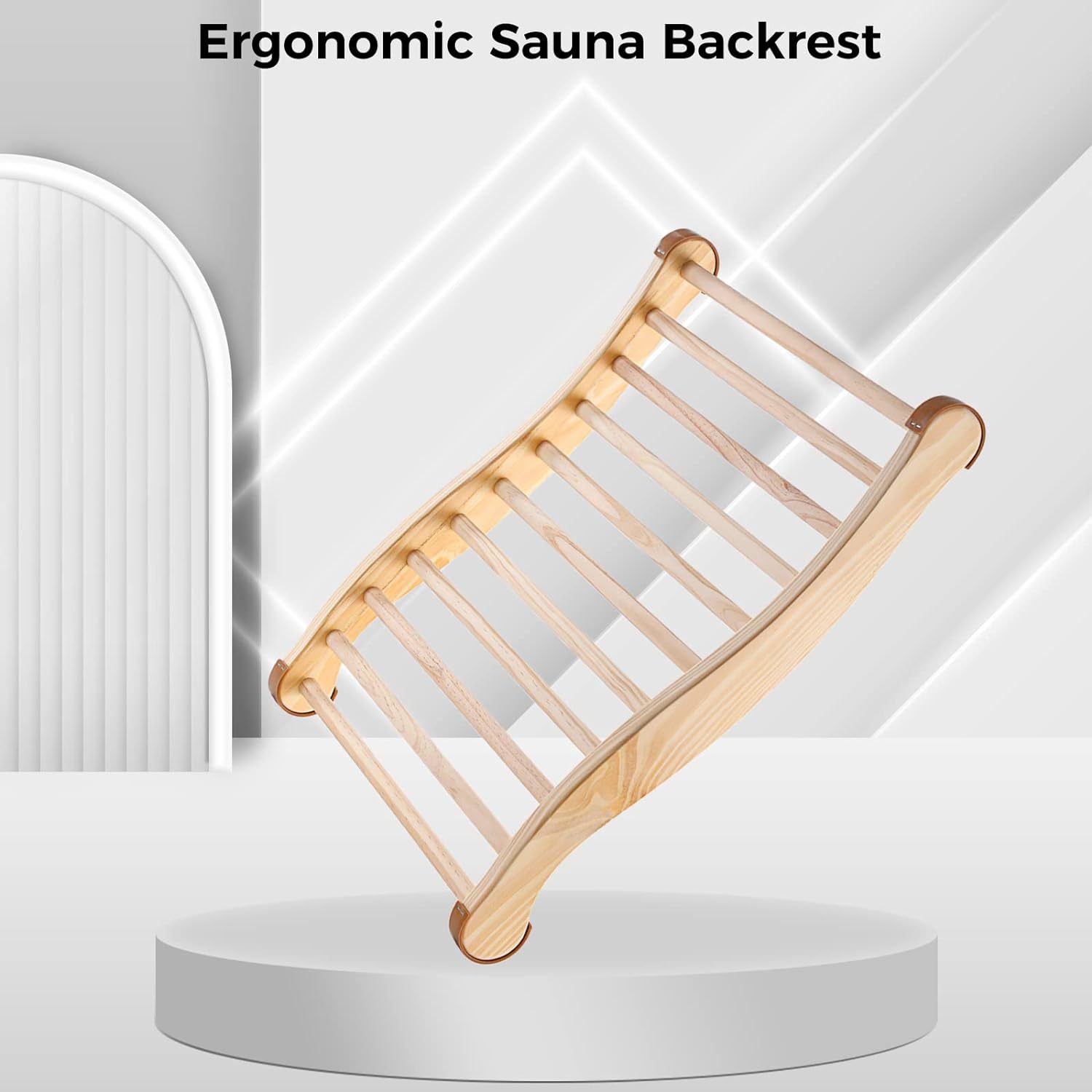 Cross-Border Spot Wooden Backrest Steam Room Pillow S-Shaped Design Sauna Chair Wooden Curve Type Sauna Backrest