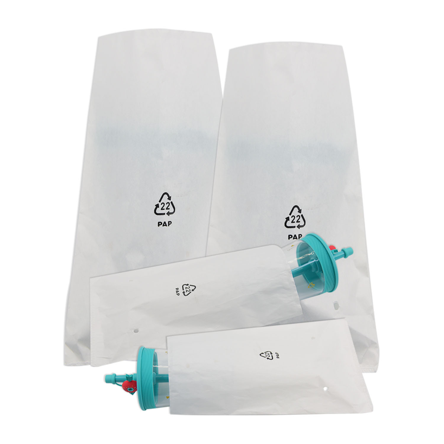 PAP eco-friendly paper bag FSC certified mobile phone cup mobile phone case plastic-free packaging flat self-adhesive printable logo