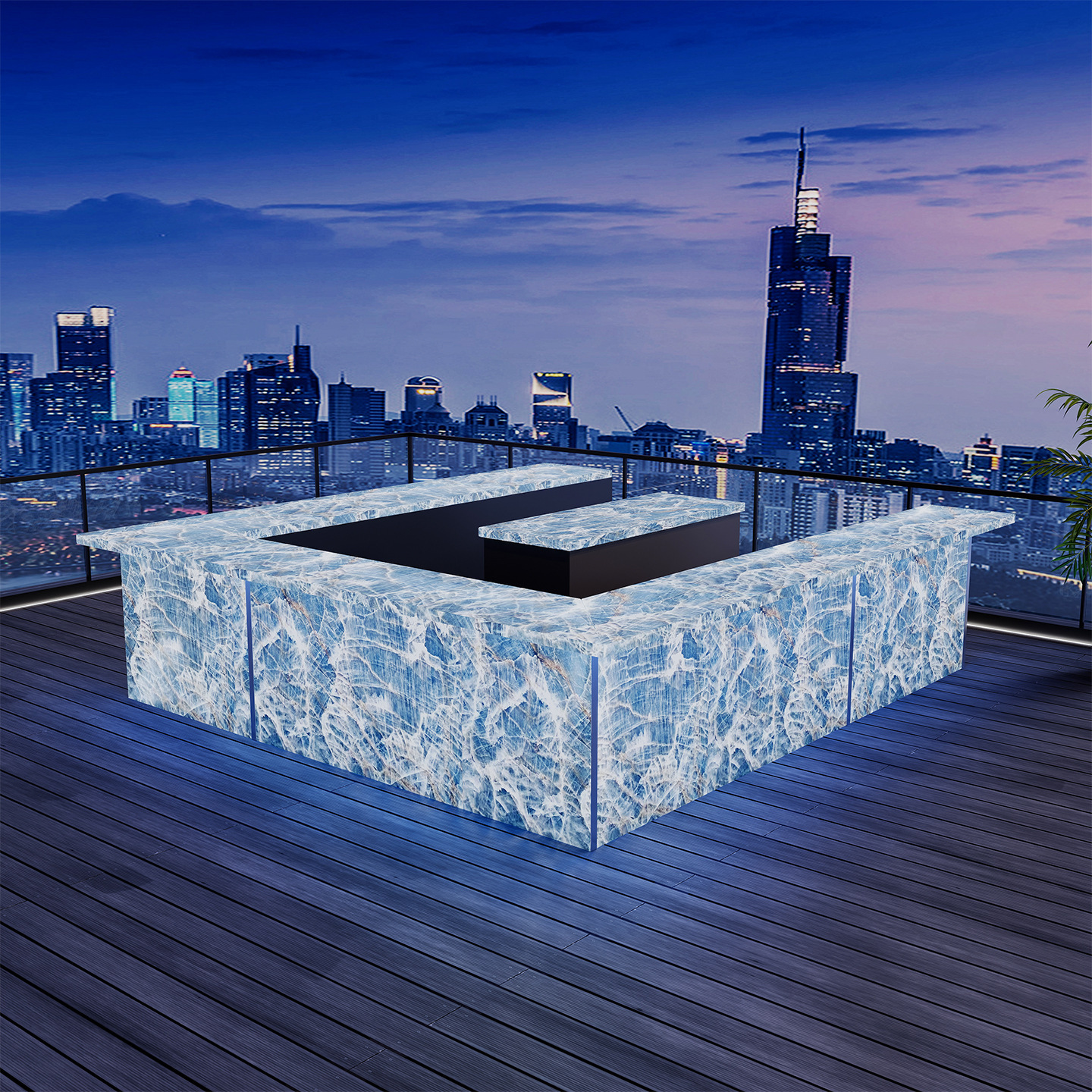 Bar Luminous Bar Outdoor Furniture Natural Jade Creative Bartending Bar Party Party Marble Bar