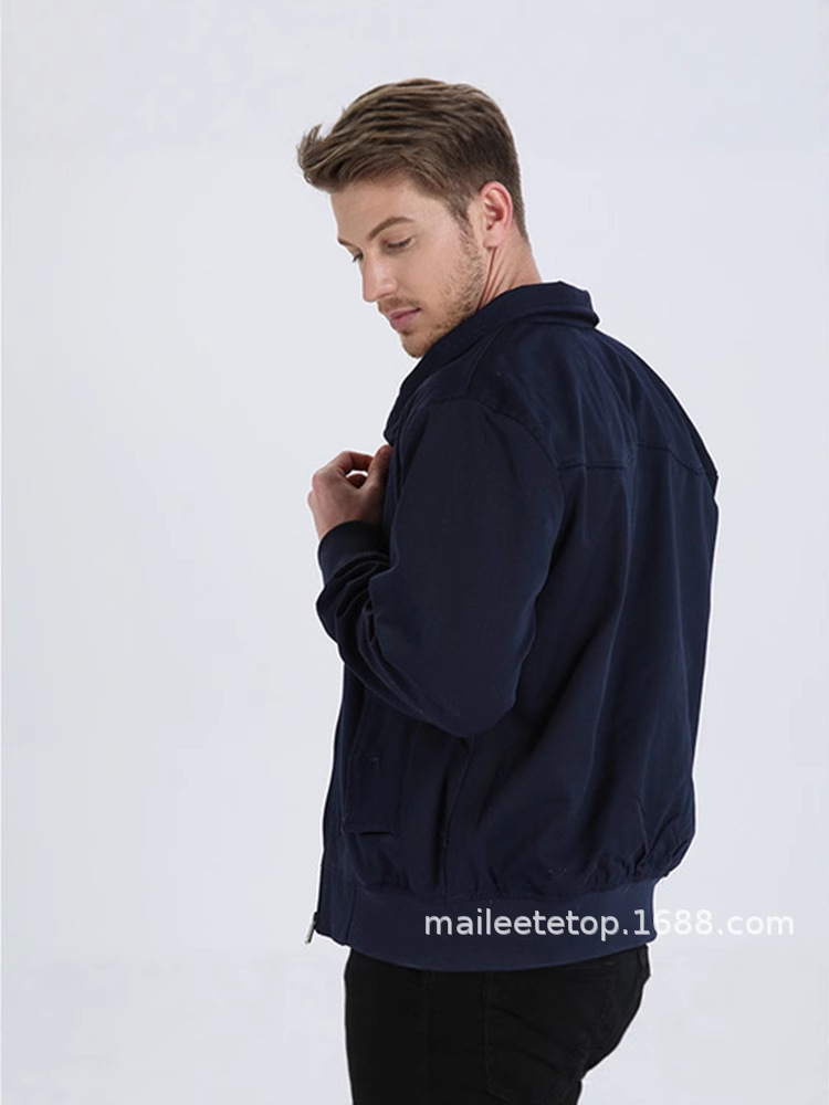 European Men's Fashion Brand Stand Collar Stylish Couple Slim Fit Jacket Casual Outerwear Pilot Jacket