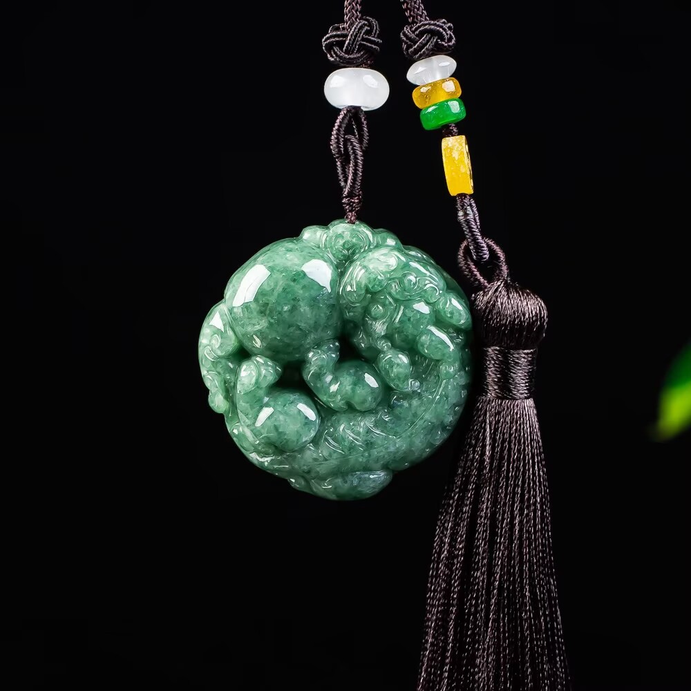 Natural Jade Pixiu Pendant for Men and Women, Pixiu Jade Necklace Pendant to Attract Wealth, Pixiu Jade Pendant