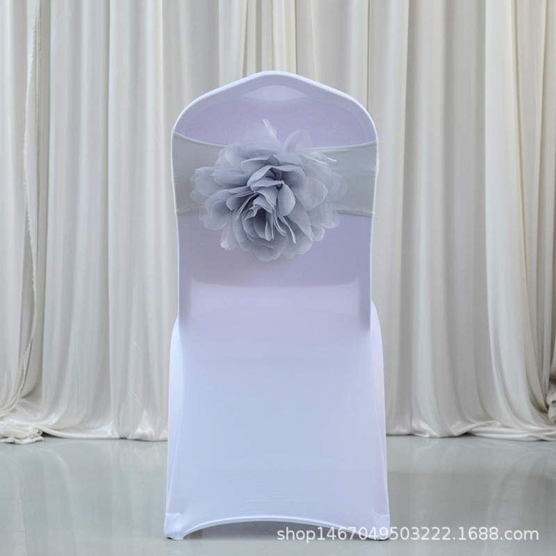 Cross-border Amazon AliExpress chair back Flower chair belt bow strap decoration wedding hotel wedding supplies