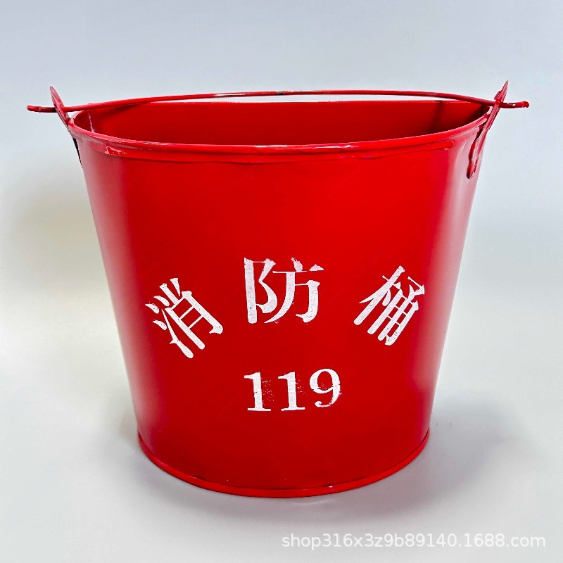 Fire Bucket Spot Wholesale Dropshipping 12L Round Barrel Fire Rescue Yellow Sand Barrel Fire Equipment Thickeneded Iron Red Barrel
