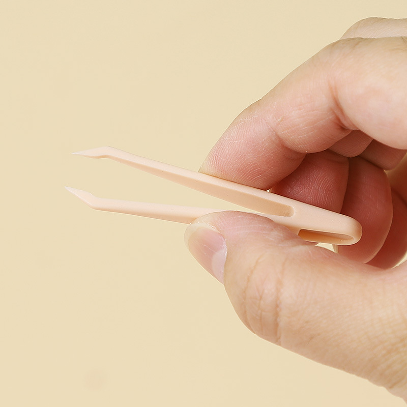 6cm Plastic Tweezers Stationery Sticker Tweezers Straight Head Hardened DIY Handmade Guka Handbook Clip Pink