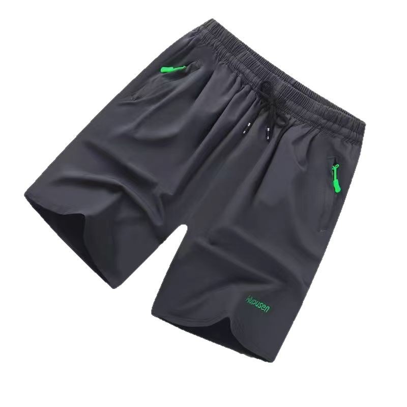 Summer Sports Five-point Ice Silk Shorts Men's Loose Casual plus size Thin Five-point Pants Quick-drying Breathable