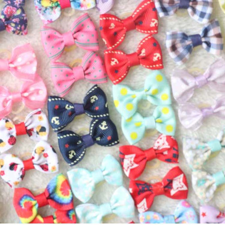 Pet Accessories Bow Leather Band Hair Ring Dog Hair Flower Teddy Yorkshire Marzis Hair Rope Headwear