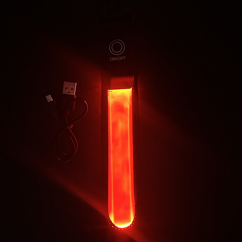 USB Rechargeable Reflective Strap Student Schoolbag Outdoor LED Warning Signal Light Schoolbag Travel Running Riding Light
