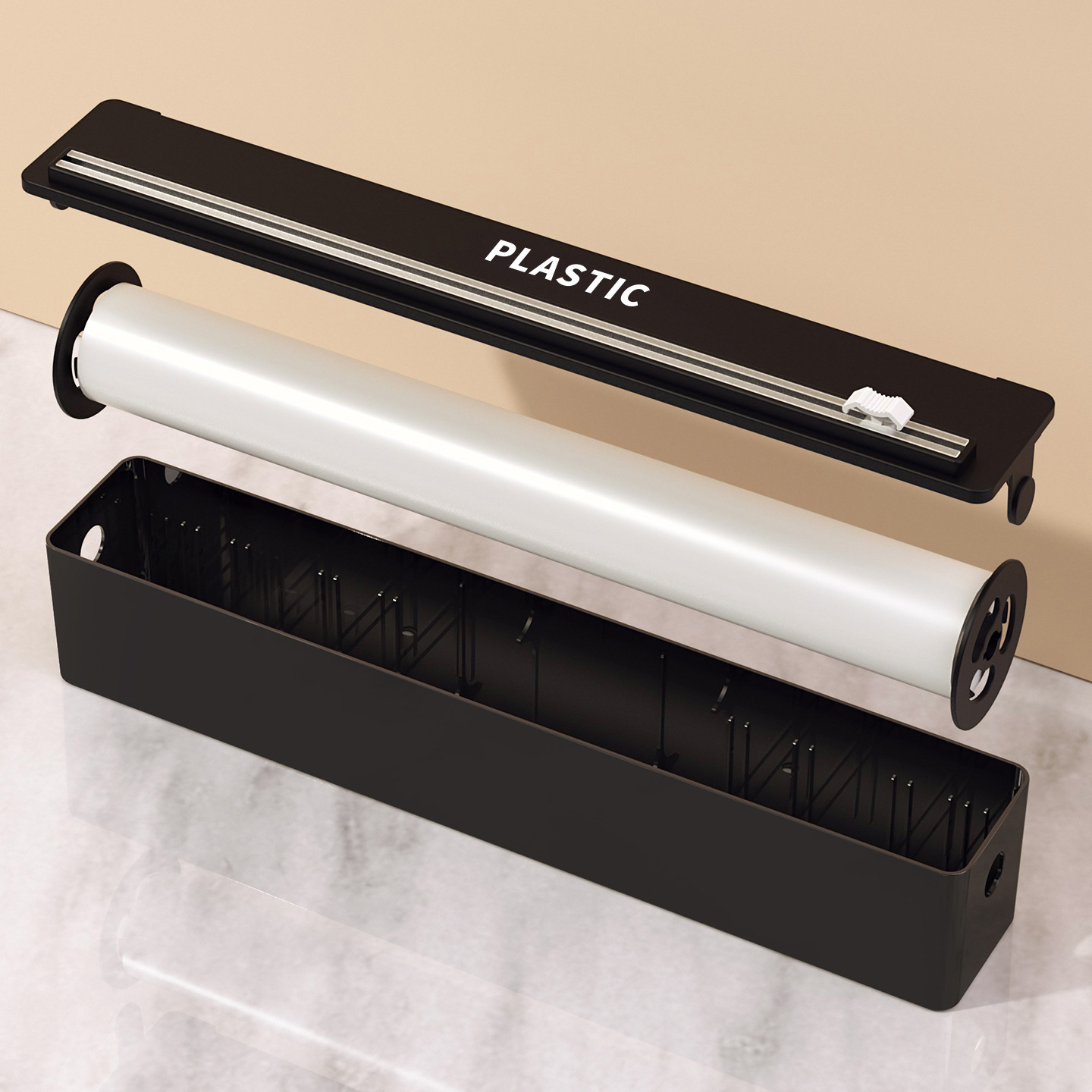 501 Plastic Wrap Cutter Household Kitchen Baking Paper Tin Foil Magnetic Wall-Mounted Sliding Knife Plastic Wrap Cutting Box