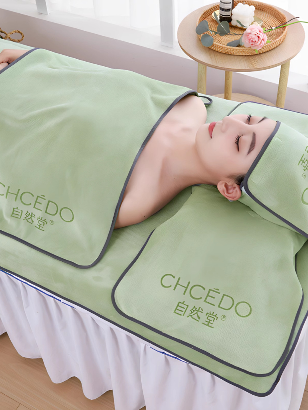 Специальное полотенце для салона красоты, полотенце для массажа и чистки ушей, цвет матча, полотенце для подушки, полотенце для груди, мягкое и впитывающее, с логотипом