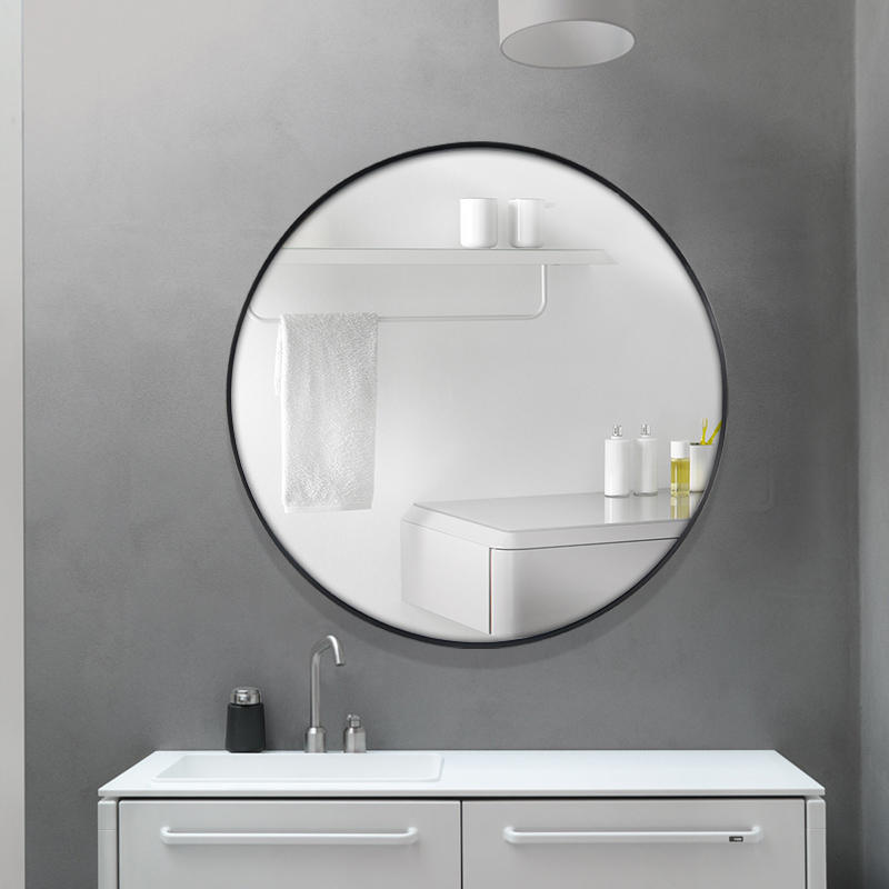 New in stock bathroom mirror with shelf bathroom garden mirror wall hanging bathroom round makeup mirror wholesale