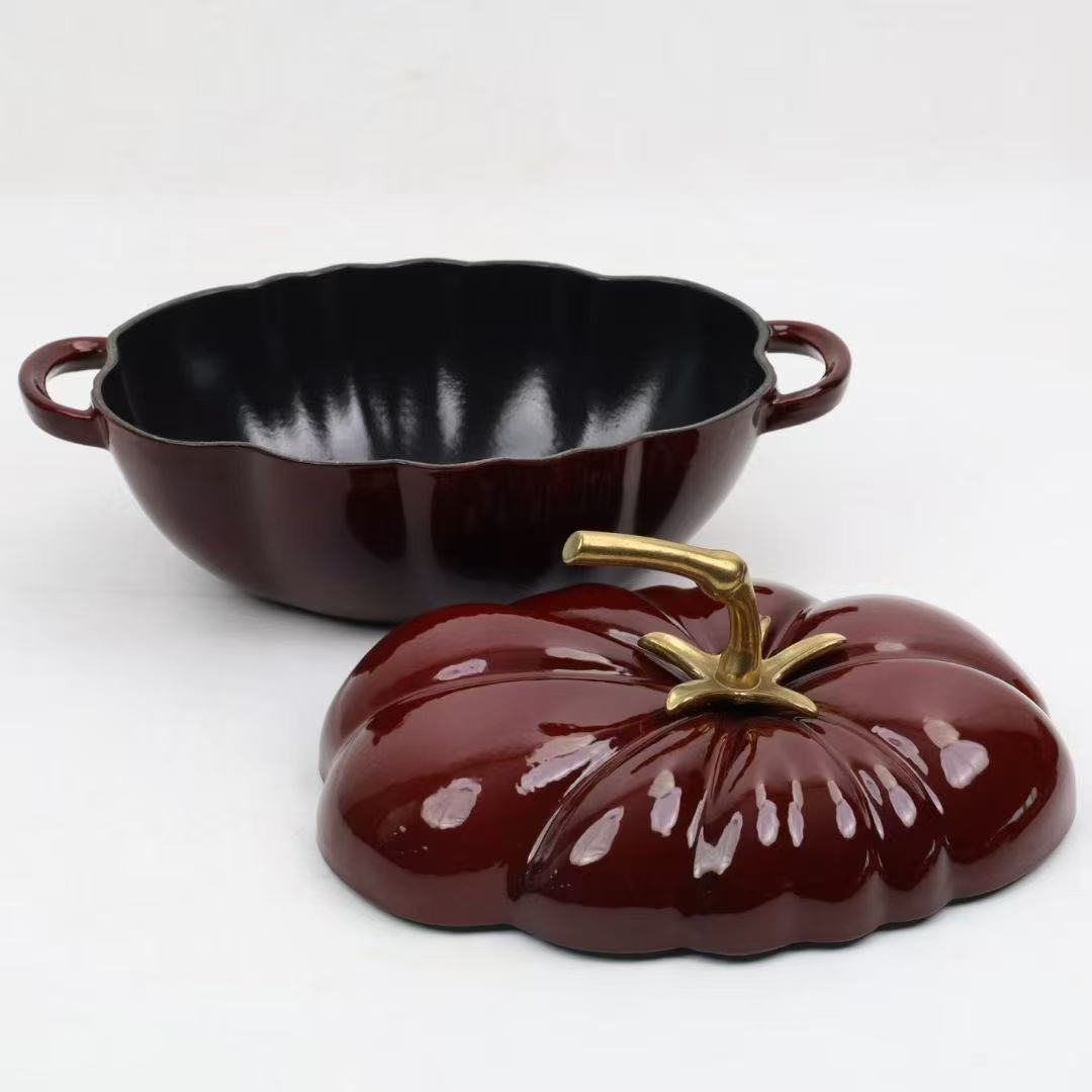 New Cast Iron Enamel Tomato Enamel Pot Stew Pot Household Soup Non-Stick Pot Induction Cooker Gas Universal