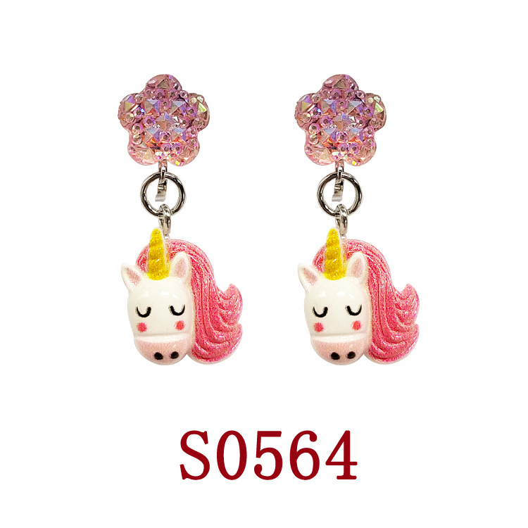 [Can] Cross-Border New Cartoon Pierced Ear Clips, Cute Animal Pendants, Anti-Pain Ear Clips, Girls’ Ear Accessories