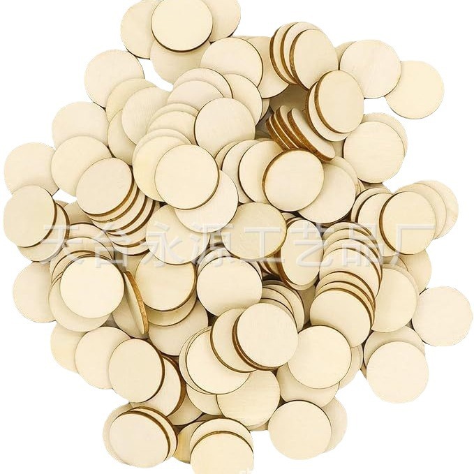 Wooden Round Disc Blank Natural Wooden Hollow Ornament for Decorative DIY Craft Art Supplies