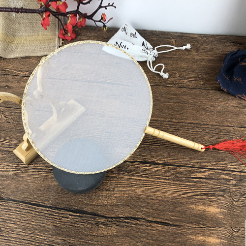 Xiuhe imitation silk round fan red bridal Chinese wedding antique wedding hi fan handmade DIY handmade material bag