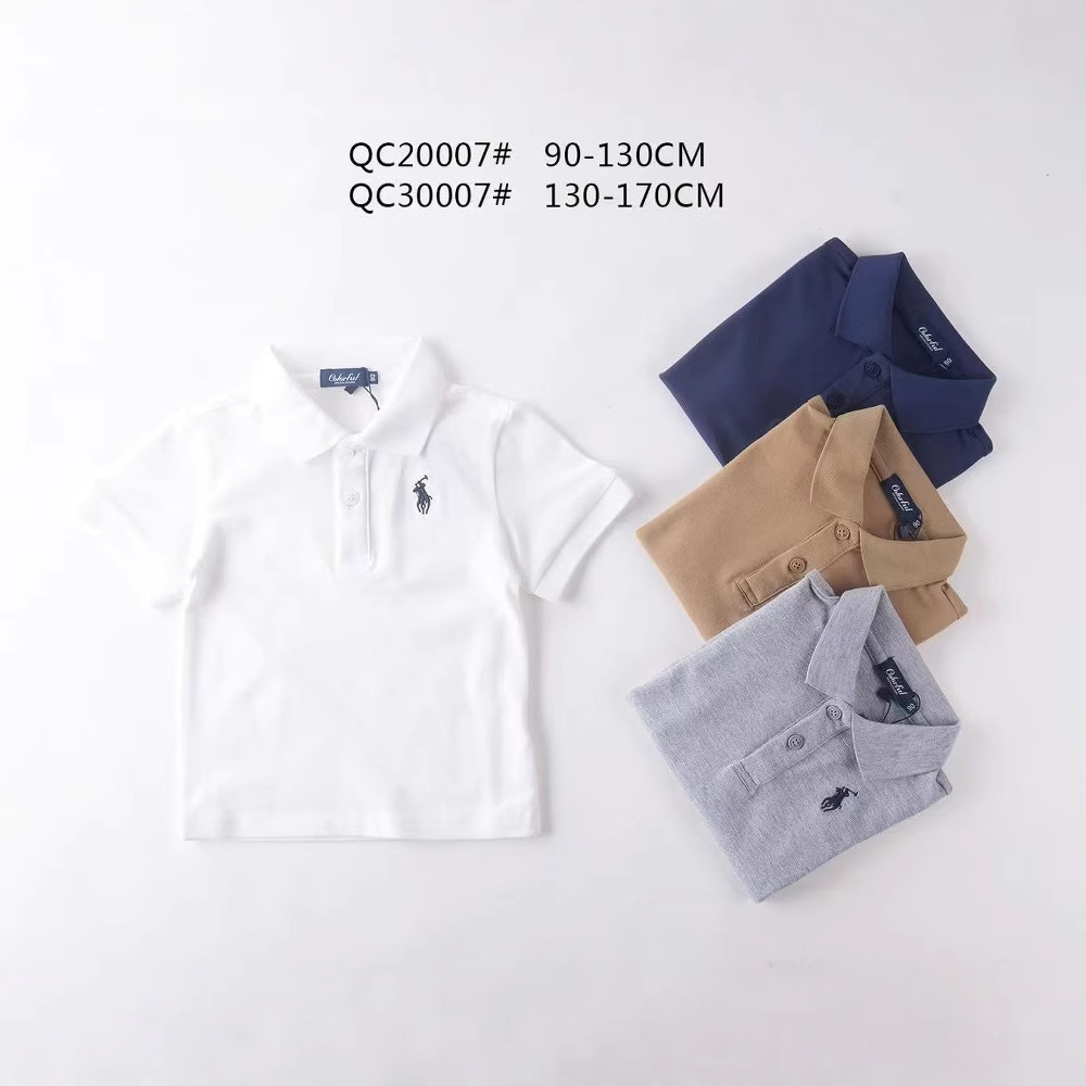 Новая футболка-поло с коротким рукавом для мальчиков, средний и большой размеры, детская пике хлопковая футболка-поло, детская рубашка с воротником