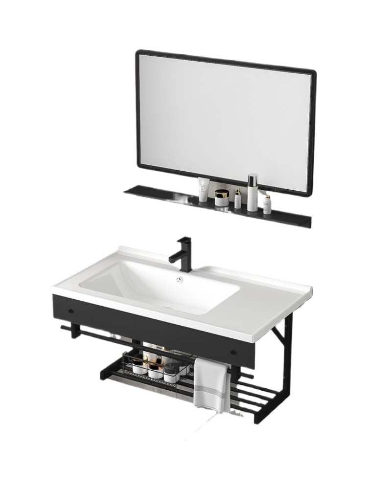 Bathroom Washbasin 40cm Wide Wall-Mounted Washbasin Stainless Steel Bracket Integrated Ceramic Washbasin Free Shipping