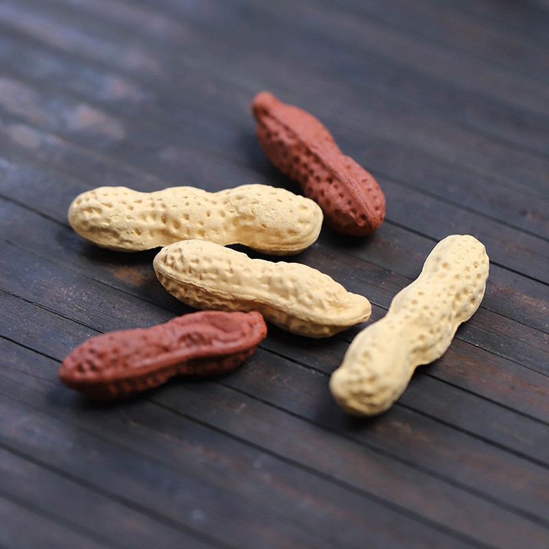 Фигурка для чая из紫砂 в виде арахиса, скульптура, ручная работа, фрукт долголетия, аксессуар для чайного сервиза, керамика, можно использовать для разведения