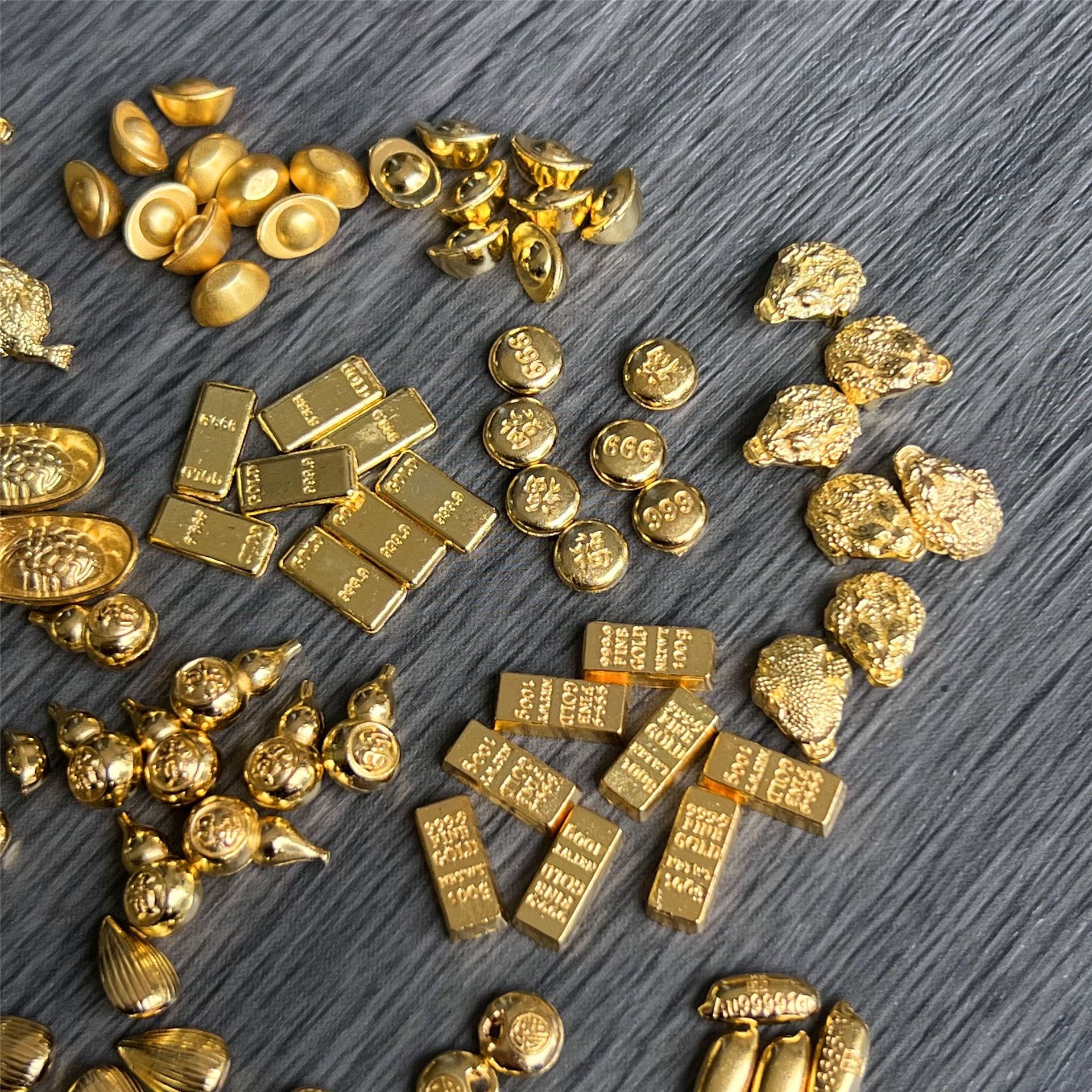 Mini Alloy Ingot Peanut Melon Seed Lucky Bag Abacus Sand Gold Ingot Handmade DIY Accessories Material Factory Wholesale