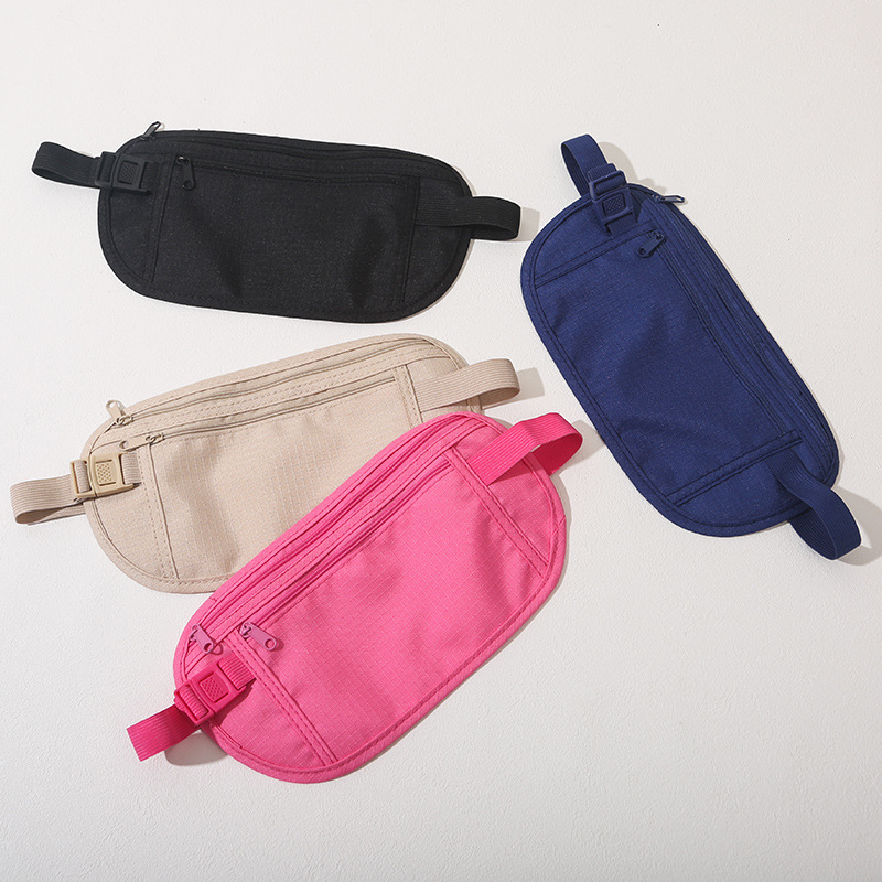Anti-Theft Bag, Personal Waist Bag, Overseas Travel Sports, European Men and Women Invisible Thin Passport Bag, Anti-Theft Wallet for Men and Women
