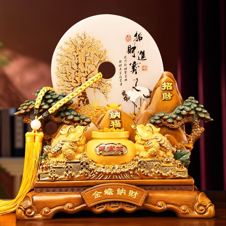 Украшения с золотой жабой для удачи, безопасный бляшка, стол в офисе, вход, гостиная, креативные китайские смоляные изделия, подарки на открытие