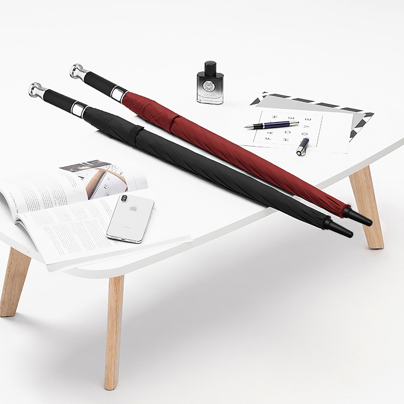 Full Fiber Silver Plated Golf Umbrella Rolls Motor Umbrella Same Type of Plated Vinyl Business Long Handle Umbrella for VIP