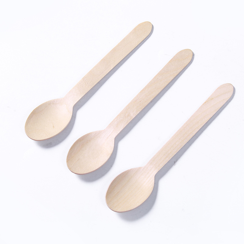 Disposable Wooden Knife, Fork, Spoon, Fruit Fork, Square Shovel, Ice Cream Spoon, Customizable Logo, Specifications for All Desserts