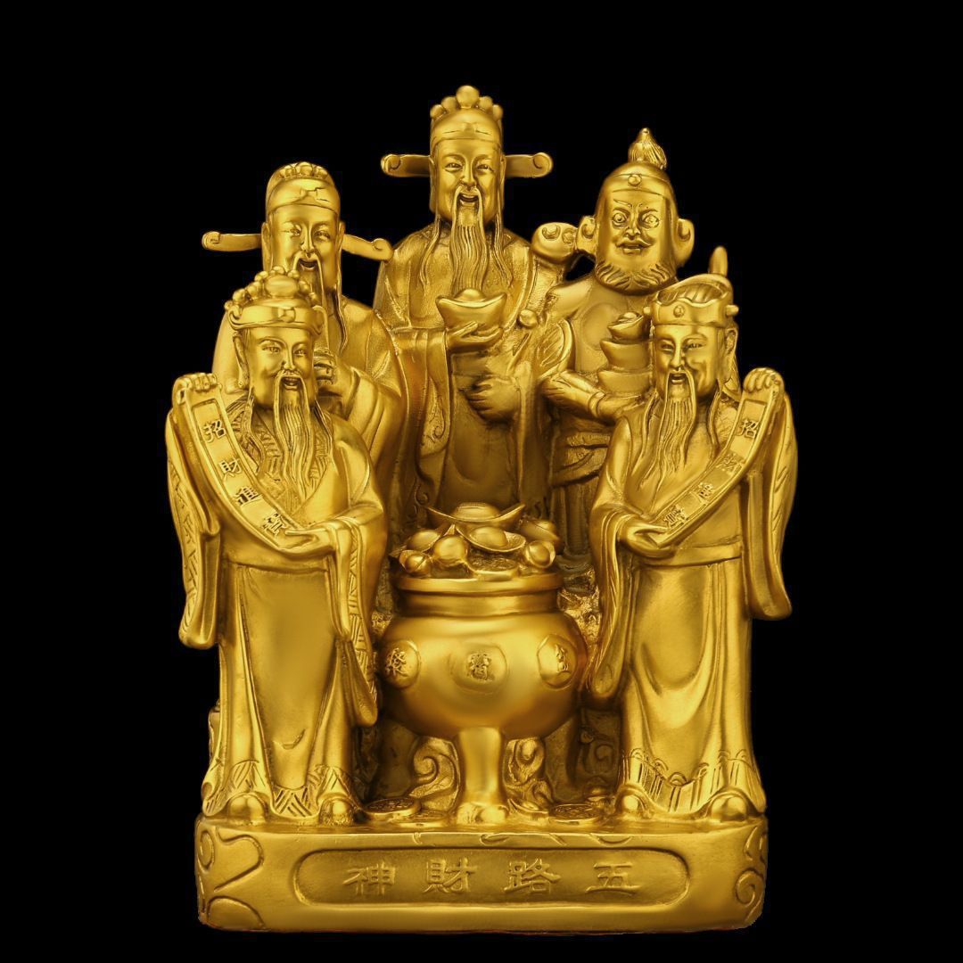 Five-Way God of Wealth Buddha Statue to Attract Wealth and Treasure, Bar Counter, Entrance Hall, Corridor Decoration, Housewarming and Opening Gifts