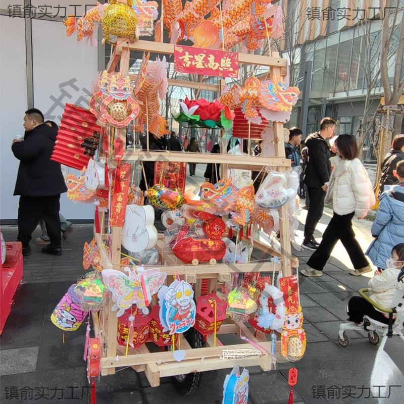 Flowing Fish Lantern Cart, Dragon Lantern Cart, Lantern Cart, Cultural Folk Festival, Festive Peddler Cart