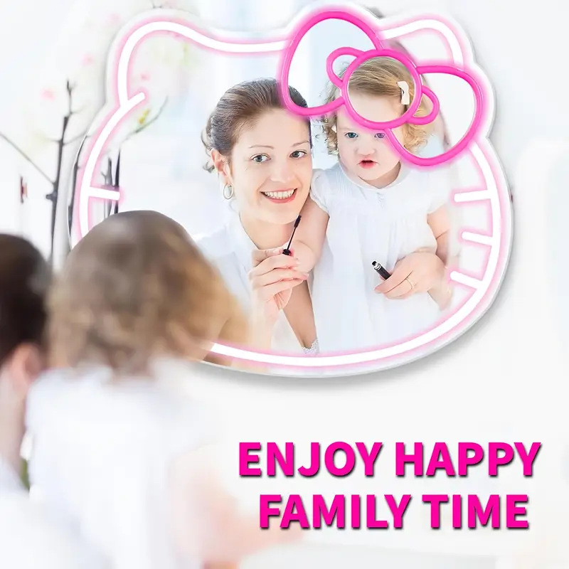 Hello Kitty Neon Sign Personalized Neon Light Mirror Makeup Mirror with Led Light Sign Mirror